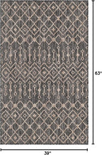 Unique Loom Outdoor Trellis Collection Area Rug - Tribal Trellis (3' 3" x 5' 3" Rectangle, Charcoal Gray/ Natural)