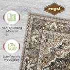 Washable Runner Rug 2x10 | Non Slip Rug Runners for Hallways, Entryways, Kitchens, Bathrooms, Bedrooms | Ultra-Soft Flannel Carpet Runners with Rubber Backing (Black Brown, 2x10)