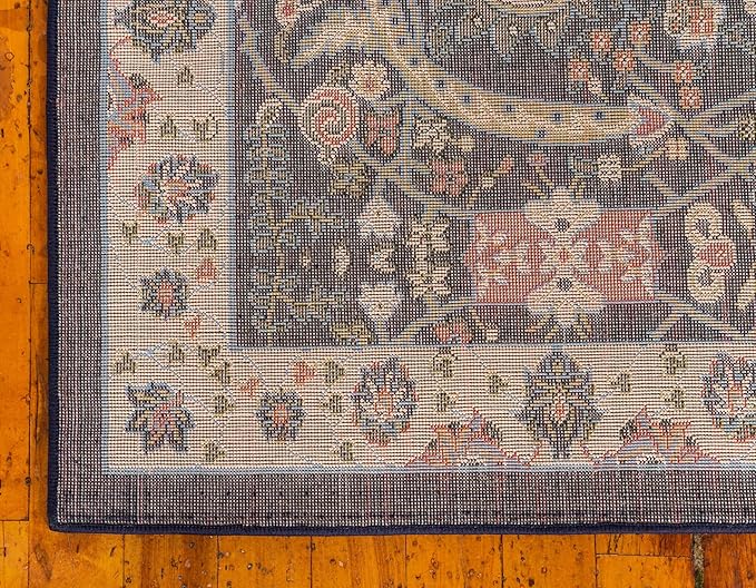 Unique Loom Espahan Collection Area Rug - Cape Cod (5' 1" x 8' Rectangle, Navy Blue/ Black)