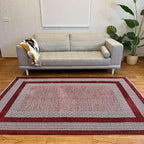 Alfa Rich 5x8 Red Burgundy Washable Area Rugs for Living Room Bedroom Kitchen Cotton Rug