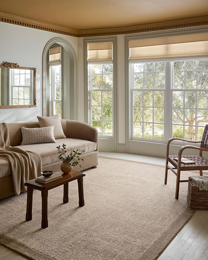 Loloi Magnolia Home by Joanna Gaines Henley Collection HNY-01 Ivory/Brown 2'-6" x 9'-6" Runner Rug