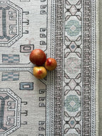 Fame Living Faded Oushak Rug, Turkish Vintage Floral Pastel Large Oversized Area Rugs for Living Room Dining Bedroom Kitchen Bathroom Nursery (848BrCr, 2'5" x 9'8")