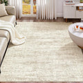 7x9 Area Rug Living Room Rugs - Washable Neutral Modern Abstract Soft Thin Rug Indoor Floor No Slip Rug Carpet for Bedroom Under Dining Table Home Office Decor - Beige/Brown