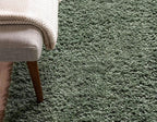 Unique Loom Davos Shag Collection Area Rug - Solid (3' 3" x 5' 3" Oval, Sage)