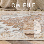 GENIMO Area Rug 2x3 Indoor Machine Washable Doormat, Low Pile Vintage Rugs, Small Retro Lightweight Entryway Mat for Entrance, Hallway, Kitchen and Corridor, Orange