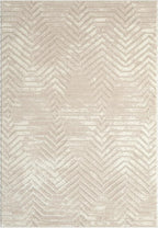 Abani Terra Cream 2' x 3' Area Rug for Living Room, Bedroom - Geometric Lines Pattern - Durable & Easy to Clean