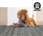 FH Home Flat Woven Outdoor Rug - Waterproof, Easy to Clean, Stain Resistant - Premium Polypropylene Yarn - Boho Moroccan - Patio, Porch, Deck, Balcony - Dakar - Charcoal - 5ft 2in x 7ft 6in