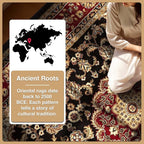 Well Woven Barclay Collection Medallion Kashan Black 6x9 Area Rug - for Living Room, Bedroom, and Dining Room