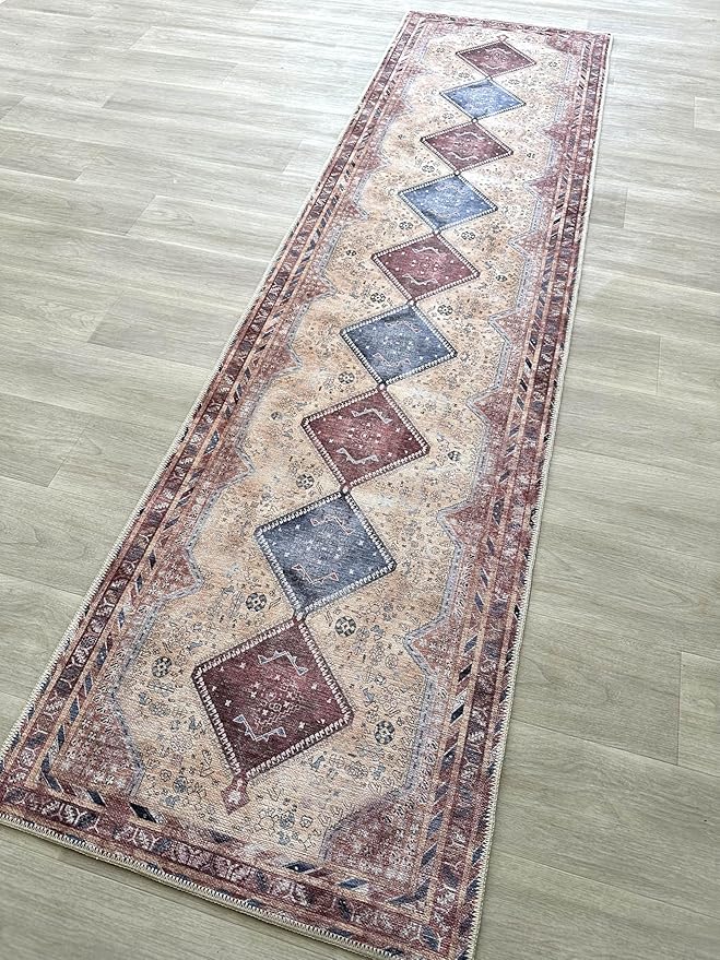 Fame Living Washable Area Rug. Modern Farmhouse. Vintage. Turkish. Bohemian. Distressed. Oriental. Traditional. Rugs for Living Room. Dining. Bedroom. Office. Entryway. Foyer. (863TT, 9' x 12')
