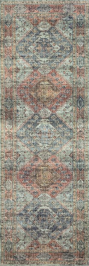 Loloi Skye Collection SKY-06 Apricot/Mist 2'-6" x 12'-0" Runner Rug