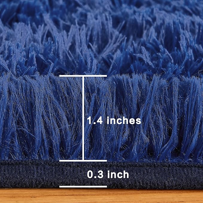 Andency Navy Soft Area Rugs for Living Room Bedroom, 5x8 Fluffy Shaggy Bedside Rug, Non-Slip Large Shag Fuzzy Plush Carpets for Bedroom Kids Dorm Nursery Home Decor Aesthetic
