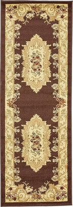 Unique Loom Versailles Collection Traditional Classic Floral Motif Area Rug (2' 2 x 6' 0 Runner, Brown/ Ivory)