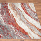 LUXE WEAVERS Lagos Collection 7983 Abstract Red 8x10 Art Deco Geometric Area Rug