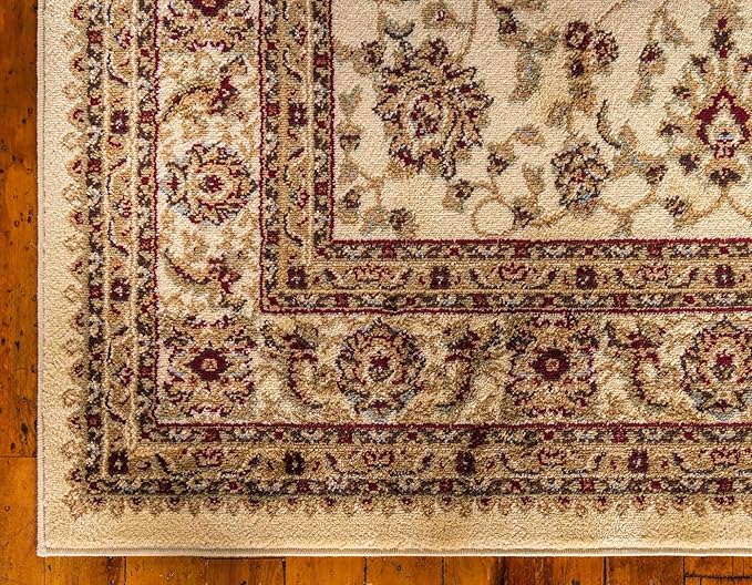 Unique Loom Voyage Collection Traditional Oriental Classic Area Rug (10' 0 x 14' 0 Rectangular, Ivory/Gold)