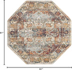 Unique Loom Isabella Collection Area Rug - Adjani (5' 1" Octagon, Ivory/ Beige)