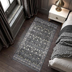2x6 Area Rug,Boho Vintage Oriental Washable Rugs,Collapsible Area Rug for Bedroom, Entryway, Kitchen, Bathroom