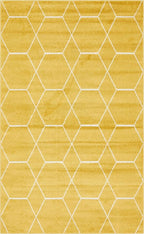 Unique Loom Trellis Frieze Collection Area Rug - Geometric (5' 1" x 8', Yellow/ Ivory)
