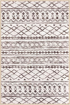 KUTA 3x5 Entryway Rug, Brown Non-Slip Washable Low-Pile Boho Moroccan Living Room Area Rug, Ultra Soft Distressed Geometric Print Throw Carpet for Entrance, Bedroom, Nursery, Dorm, Kitchen