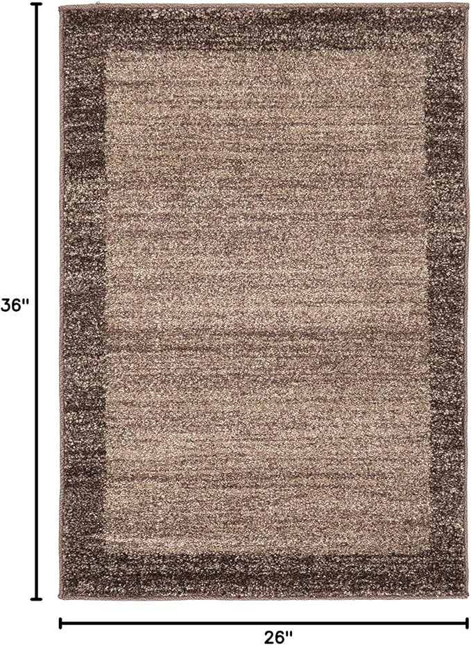 Rugs.com Angelica Collection Rug – 2' x 3' Light Brown Medium Rug Perfect for Entryways, Kitchens, Breakfast Nooks, Accent Pieces