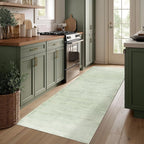 Modern Abstract Neutral Green Kitchen Rugs Non Slip Washable Low Pile Bedside Rug Runners 2x6 Sage Green Floor Covering Carpet for Bathroom Laundry Room 2 x 6