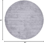 Unique Loom Davos Shag Collection Area Rug - Solid (7' 10" Round, Sterling)