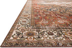 Loloi Layla Collection LAY-05 Ocean/Multi 3'-6" x 5'-6" .13" Thick Accent Rug, Soft, Durable, Vintage Inspired, Distressed, Low Pile, Non-Shedding, Easy Clean, Printed, Living Room Rug