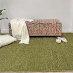 Alfa Rich 3x10 Green Washable Area Rugs for Living Room Hallway Kitchen Cotton Decor Solid Runner Rug
