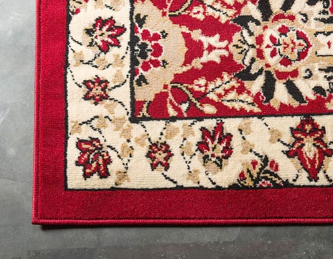 Unique Loom Espahan Collection Area Rug - Cape Cod (2' 2" x 8' 2" Runner, Red/ Beige)