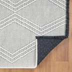 LUXE WEAVERS Modern Farmhouse White 8x10 Washable Area Rug, Anti-Slip Diamond Pattern Carpet