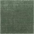 Unique Loom Davos Shag Collection Area Rug - Solid (7' 1" Square, Sage)