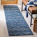SAFAVIEH Tulum Collection Runner Rug - 2' x 13', Navy & Ivory, Moroccan Boho Tribal Design, Non-Shedding & Easy to Clean, Ideal for Living Room, Hallway, Foyer, Bedroom (TUL272N)