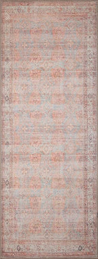 GLN Rugs Traditional Collection - Machine Washable Area Rug, Traditional Washable, Non Slip, Low Pile Chenille Rug, Living Room, Bedroom, Kitchen Rug (2'6" x 10' Terra/Multicolor 1153)