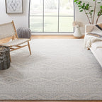 SAFAVIEH Tulum Collection Area Rug - 11' Square, Ivory & Light Grey, Moroccan Boho Tribal Design, Non-Shedding & Easy to Clean, Ideal for Living Room, Bedroom, Dining Space (TUL272G)