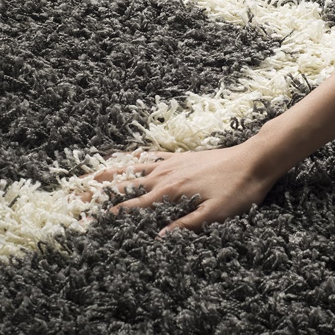 SAFAVIEH Dallas Shag Collection Area Rug - 10' x 14', Dark Grey & Ivory, Trellis Design, Non-Shedding & Easy Care, 1.5-inch Thick Ideal for High Traffic Areas in Living Room, Bedroom (SGD257A)