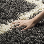 SAFAVIEH Dallas Shag Collection Runner Rug - 2'3" x 8', Dark Grey & Ivory, Trellis Design, Non-Shedding & Easy Care, 1.5-inch Thick Ideal for High Traffic Areas in Living Room, Bedroom (SGD257A)