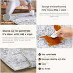 HUGEAR Washable 8x10 Area Rugs Retro Grey Living Room Bedroom Rug Vintage Distressed Non Slip Stain Resistant Low Pile Neutral Throw Carpet for Home Decor