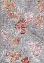 CAMILSON Indoor Outdoor Rug, Multi 4x6 Leaf Tropical Botanical Area Rugs for Indoor and Outdoor patios, Easy-Cleaning Non-Shedding Living Room, Garden and Kitchen Washable Outside Carpet (4 x 6)