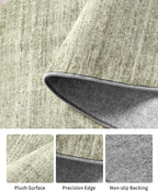 Art&Tuft Non-Slip Runner Rug - 2x6 Runner Rug Washable Low-Pile Rugs Runners, Soft Distressed Carpet Runner for Bedroom Bathroom Kitchen Laundry Living Room, Green