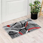 Persian-Rugs Luxe Weavers Victoria Collection 3895 Gray 2 ft x 3 ft Modern Abstract Geometric Stain Resistant Area Rug
