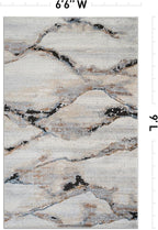 Rugshop Contemporary Gray Striated Area Rug Durable, Kid & Pet Friendly 6' 6" x 9' Great for Layering in Living Areas, Offices, or Under Dining Sets