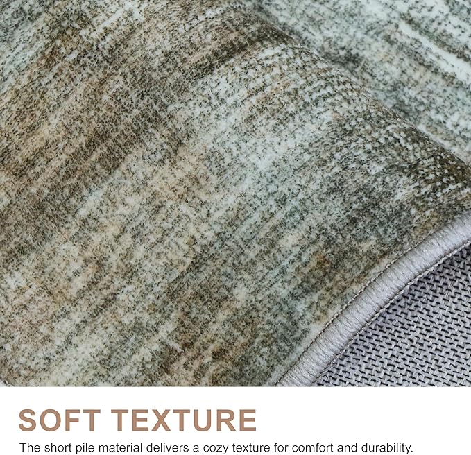 Bavni 8x10 Area Rugs, Modern Low Plie Living Room Rugs, Large Machine Washable Rug Non-Slip, Soft Pet Friendly Rugs for Bedroom, Playroom, Dining Room, Indoor, Granite Gray