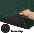 Area Rug with Non Slip Rubber Backing, Washable Soft Floor Carpet for Living Room, Kitchen, Entryway Indoor, Bedroom, Laundry, Low Pile Area Rugs, Solid Color with Pointillism Style (Green, 3' * 5')