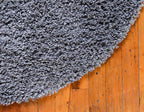 Unique Loom Davos Shag Collection Area Rug - Solid (4' 1" Round, Peppercorn)