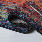SAFAVIEH Glacier Collection Runner Rug - 2'3" x 20', Red & Green, Modern Abstract Design, Non-Shedding & Easy Care, Ideal for High Traffic Areas in Living Room, Bedroom (GLA126Q)