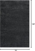 JONATHAN Y Haze Solid Low-Pile Black Indoor Area Rug 6x9, Coastal,Bohemian,Minimalist,Classic, Easy-Cleaning for Living Room,Bedroom,Kitchen,Pet Friendly,Non-Shedding (SEU100I-6)