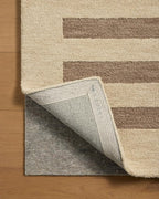 Loloi Leanne Ford Craven Collection CVN-05 Oatmeal/Bark 9'-3" x 13' Area Rug Striped, Patterned, Neutral, Living Room, Bedroom, Dining Room