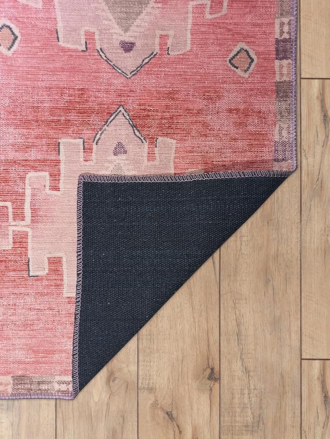 Fame Rugs Turkish Rug. Washable Vintage Oriental Antique Inspired Traditional Doormat Small Modern Area Rugs Luxury Entryway Entry Bedroom Bathroom Kitchen (379PP, 2'5 x 5')