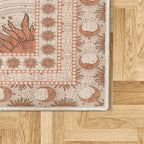 Ambesonne Sun and Moon Decorative Rug, Bohemian Artwork Design of Crescent Solar Ornament Esoteric Stars Ornaments, Quality Carpet for Bedroom Dorm and Living Room, 4' X 5' 5", Burnt Sienna
