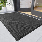 Front Door Mat, 3' x 6' Heavy Duty Indoor Outdoor Door Mat for Entryway, Commercial Door Mats Entrance, Low Profile Welcome Mats Non-Slip, Durable Rubber Backing Entry Mat for Patio, Home