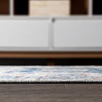 JONATHAN Y Modern Vintage Medallion Blue/Light Grey Indoor Area Rug, 4x6, Country, Floral, Easy-Cleaning for Living Room, Bedroom, Kitchen, Pet Friendly, Non-Shedding (MDP108A-4)